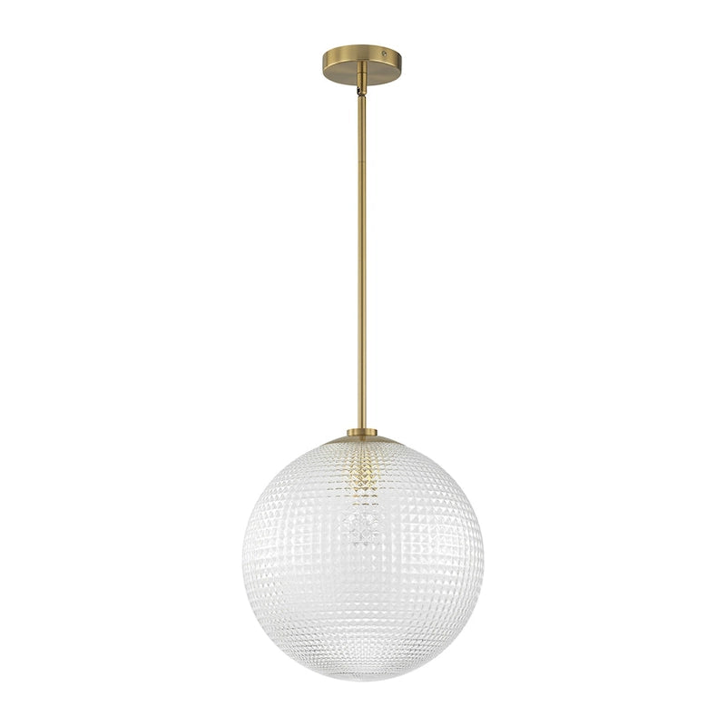 Suspension moderne à une lumière en verre texturé noir et or pour îlot de cuisine