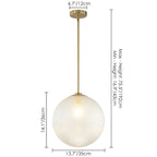 Suspension moderne à une lumière en verre texturé noir et or pour îlot de cuisine