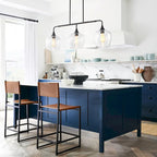 Applique murale linéaire moderne noire et dorée à 3 lumières pour îlot de cuisine, avec abat-jour en verre transparent