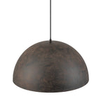 Suspension industrielle vintage antique noire/marron à dôme doré pour îlot de cuisine - 19,6 po L x 11,8 po H