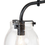 Lustre linéaire moderne à 3 lumières en verre bullé, style ferme, pour îlot de salle à manger - L25 x l5 x H14