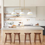 Suspensions linéaires industrielles à 3 lumières en forme de dôme pour îlot de cuisine