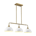 Suspensions linéaires industrielles à 3 lumières en forme de dôme pour îlot de cuisine