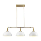 Suspensions linéaires industrielles à 3 lumières en forme de dôme pour îlot de cuisine