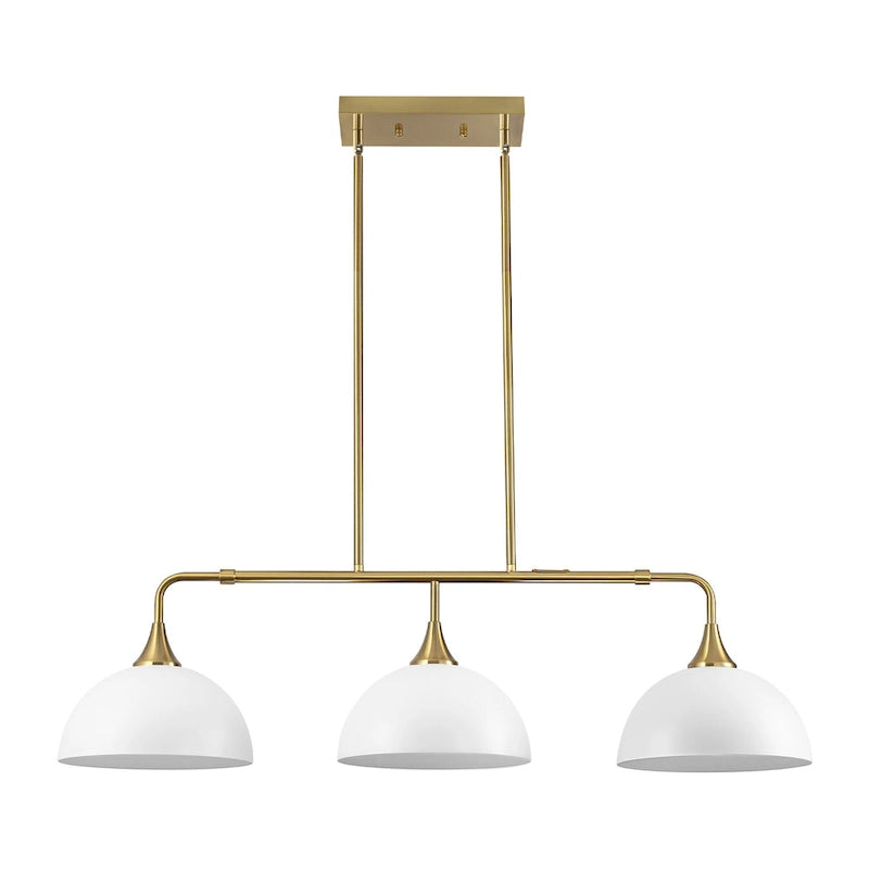 Suspensions linéaires industrielles à 3 lumières en forme de dôme pour îlot de cuisine