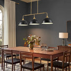 Suspensions linéaires industrielles à 3 lumières en forme de dôme pour îlot de cuisine