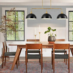 Suspensions linéaires industrielles à 3 lumières en forme de dôme pour îlot de cuisine