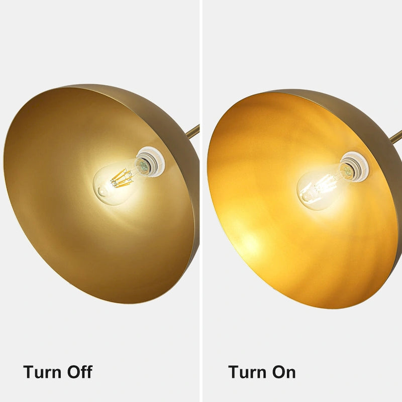 Lustre linéaire moderne à 3 lumières en laiton avec dôme pour îlot de cuisine - W53.2