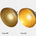 Lustre linéaire moderne à 3 lumières en laiton avec dôme pour îlot de cuisine - W53.2