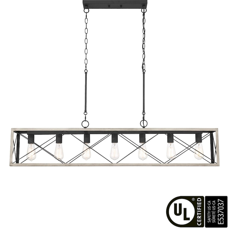 Lustre de cuisine moderne linéaire à 7 lumières de 48 pouces - 48