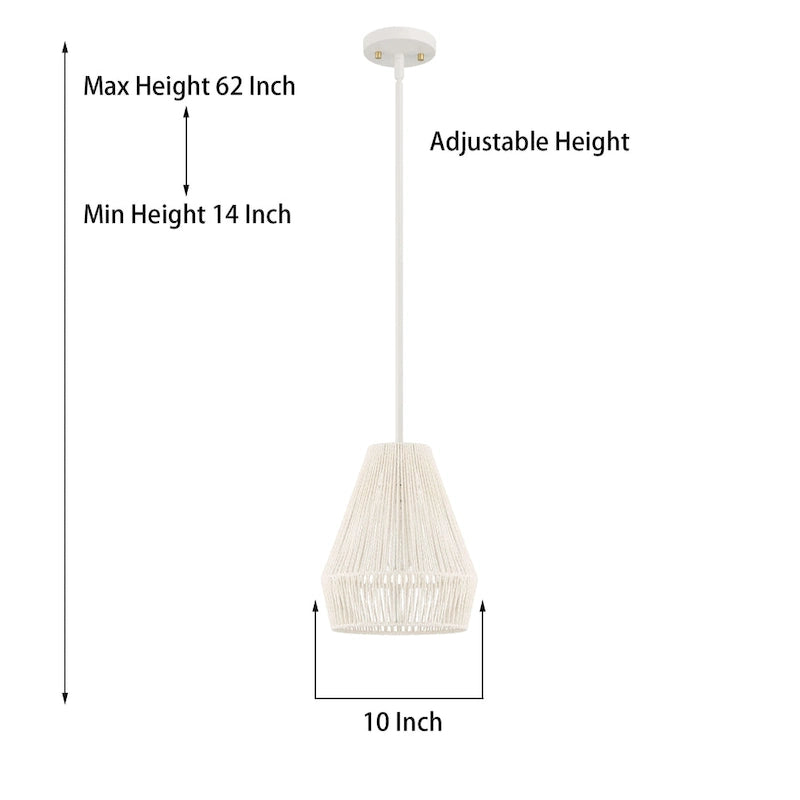 Suspension Acroma 1 lumière style ferme côtière en rotin pour îlot de cuisine - Non disponible