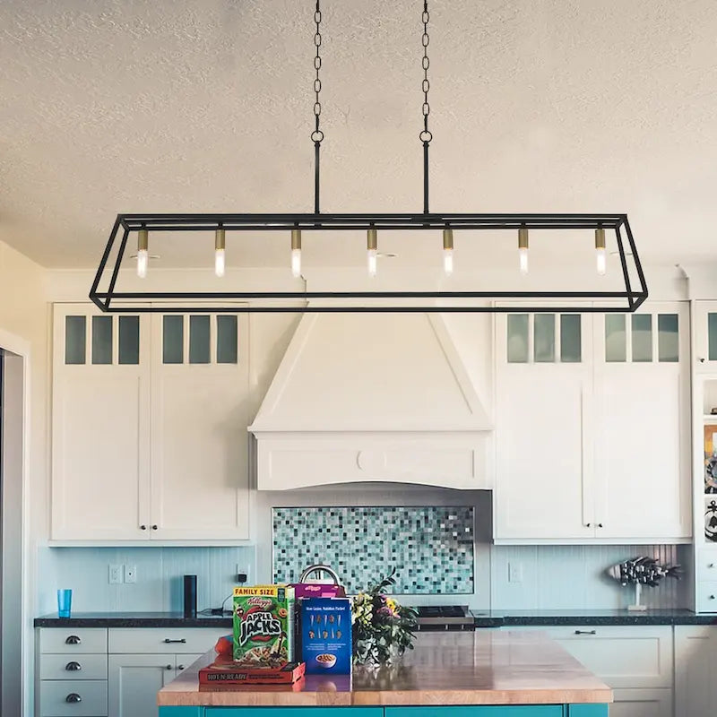 Luminaire pour îlot de cuisine moderne de style ferme, 7 lumières - 55
