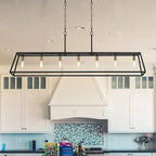 Luminaire pour îlot de cuisine moderne de style ferme, 7 lumières - 55