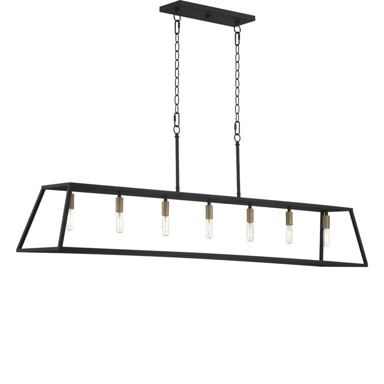 Luminaire pour îlot de cuisine moderne de style ferme, 7 lumières - 55