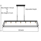 Luminaire pour îlot de cuisine moderne de style ferme, 7 lumières - 55