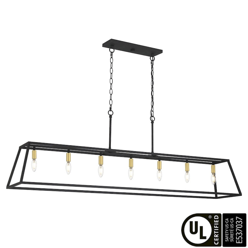 Luminaire pour îlot de cuisine moderne de style ferme, 7 lumières - 55