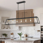 Luminaire pour îlot de cuisine moderne de style ferme, 7 lumières - 55