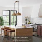 Suspension moderne Nathan James Percy à 2 lumières pour îlot central, avec abat-jour en métal et cordon ajustable