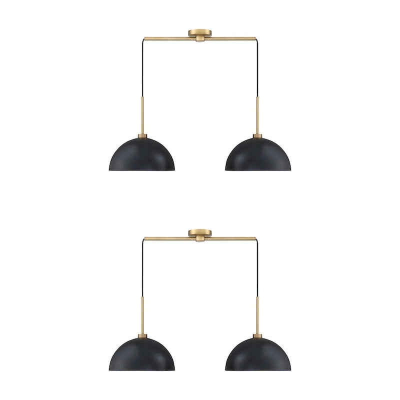 Suspension moderne Nathan James Percy à 2 lumières pour îlot central, avec abat-jour en métal et cordon ajustable