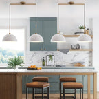 Suspension moderne Nathan James Percy à 2 lumières pour îlot central, avec abat-jour en métal et cordon ajustable