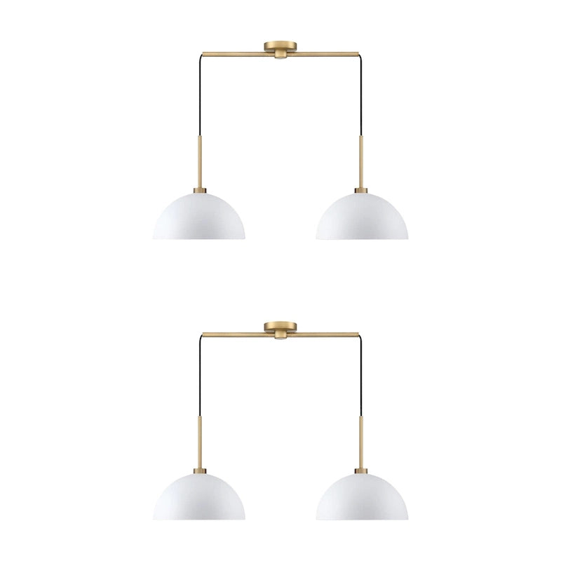 Suspension moderne Nathan James Percy à 2 lumières pour îlot central, avec abat-jour en métal et cordon ajustable