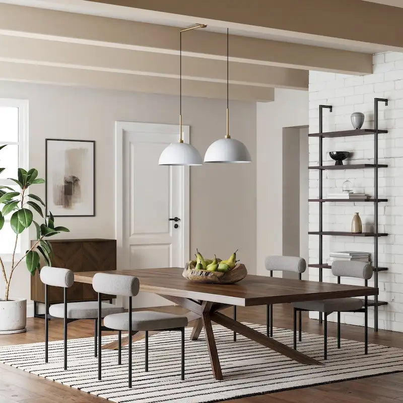 Suspension moderne Nathan James Percy à 2 lumières pour îlot central, avec abat-jour en métal et cordon ajustable