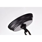 Luminaire linéaire îlot à 6 lumières noir mat et bois vieilli