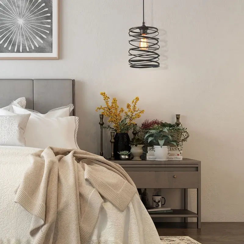 Suspension moderne de style ferme à une lumière, lanterne en fer pour îlot de cuisine