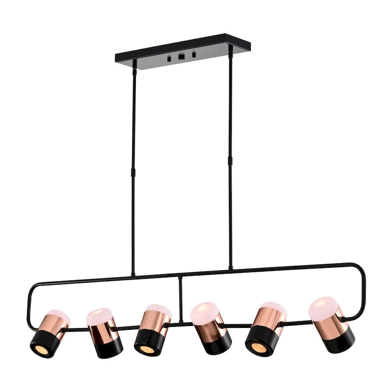 Îlot de cuisine réglable Witny de 122 cm avec 6 lumières