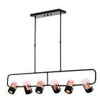 Îlot de cuisine réglable Witny de 122 cm avec 6 lumières