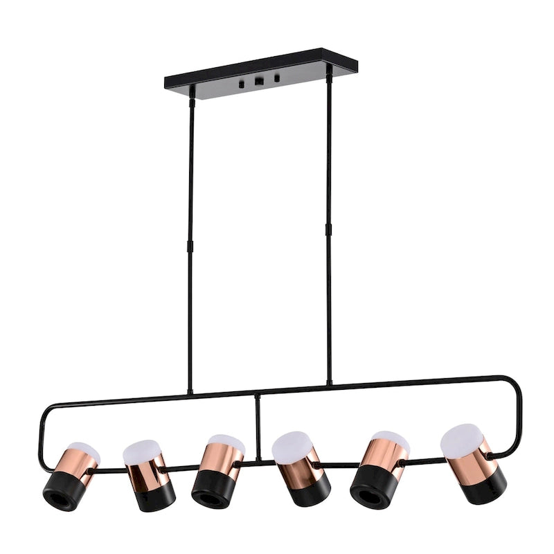Îlot de cuisine réglable Witny de 122 cm avec 6 lumières