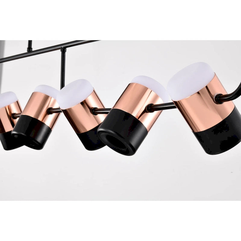 Îlot de cuisine réglable Witny de 122 cm avec 6 lumières