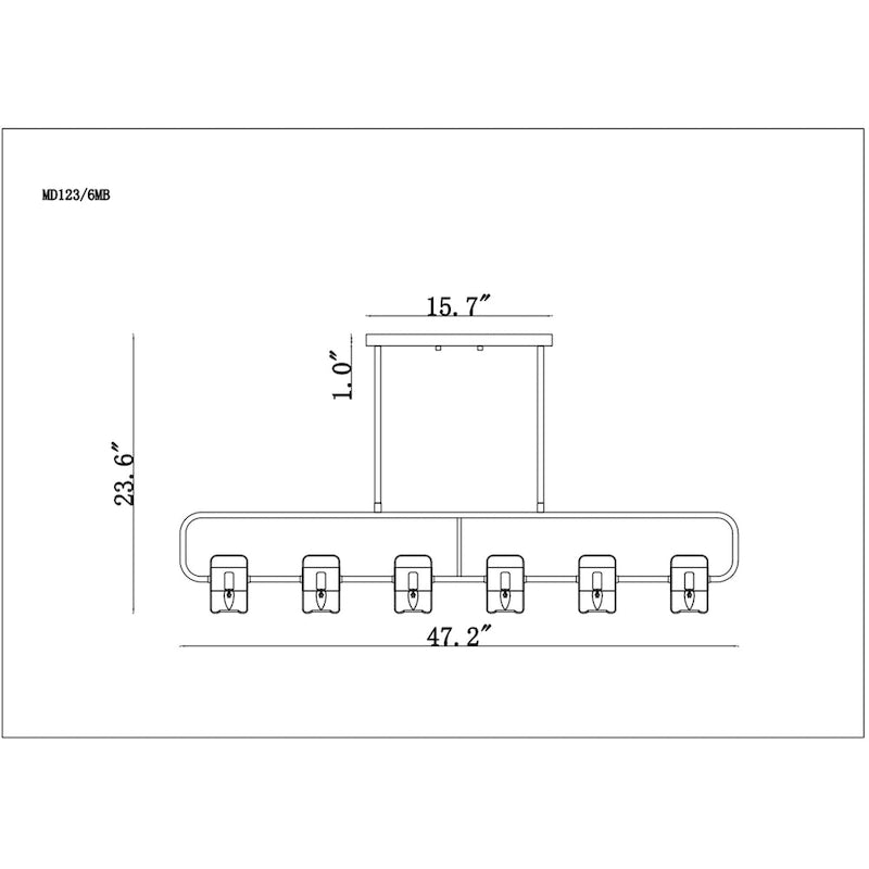 Îlot de cuisine réglable Witny de 122 cm avec 6 lumières