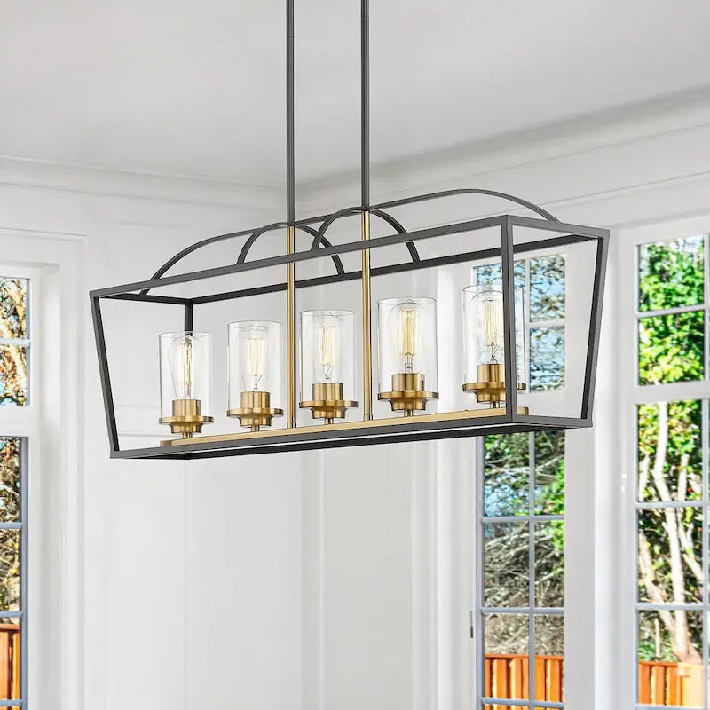 Suspension à 5 lumières pour îlot de cuisine