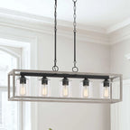 Acroma 5-light 37in Linear Modern Farmhouse Chandelier-UL Certified - 38 inches