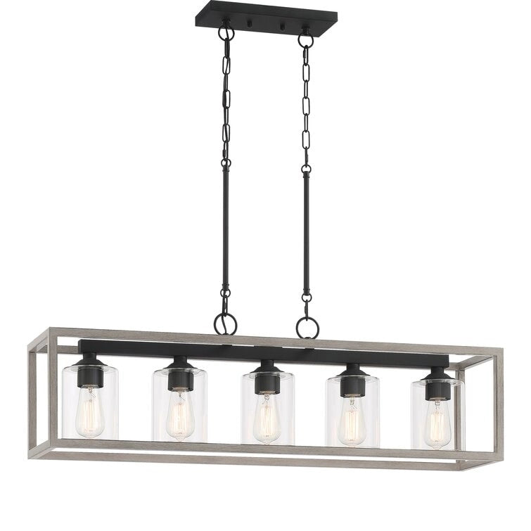 Lustre moderne linéaire Acroma à 5 lumières de 94 cm (37 po) - Certifié UL - 97 cm (38 po)