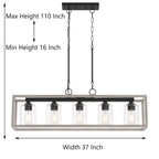 Lustre moderne linéaire Acroma à 5 lumières de 94 cm (37 po) - Certifié UL - 97 cm (38 po)