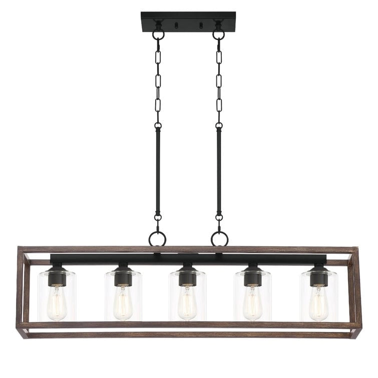 Lustre moderne linéaire Acroma à 5 lumières de 94 cm (37 po) - Certifié UL - 97 cm (38 po)