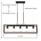 Lustre moderne linéaire Acroma à 5 lumières de 94 cm (37 po) - Certifié UL - 97 cm (38 po)