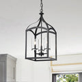 Antique Black 3-Light Lantern Pendant with Glass Shades
