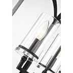 Suspension lanterne antique noire à 3 lumières avec abat-jour en verre