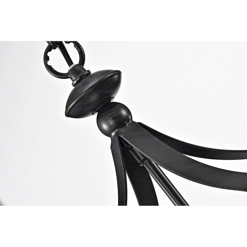 Suspension lanterne antique noire à 3 lumières avec abat-jour en verre