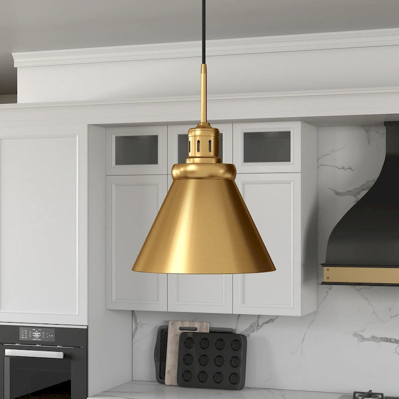 Zeno 12  Wide Pendant with Metal Shade