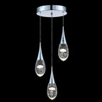 3-Light Modern Dimmable Bubble Jellyfish Crystal Pendant Light for Kitchen Island