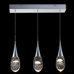 Suspension moderne à 3 lumières, intensité variable, en forme de méduse à bulles et cristal, pour îlot de cuisine