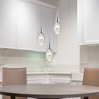 Suspension moderne à 3 lumières, intensité variable, en forme de méduse à bulles et cristal, pour îlot de cuisine