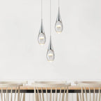 Suspension moderne à 3 lumières, intensité variable, en forme de méduse à bulles et cristal, pour îlot de cuisine