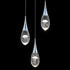 Suspension moderne à 3 lumières, intensité variable, en forme de méduse à bulles et cristal, pour îlot de cuisine