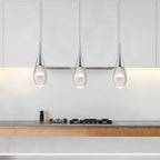 Suspension moderne à 3 lumières, intensité variable, en forme de méduse à bulles et cristal, pour îlot de cuisine