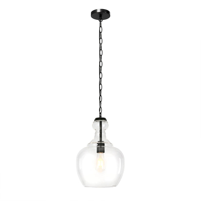 Suspension Verona 11 pouces de large avec abat-jour en verre - 11 pouces de large